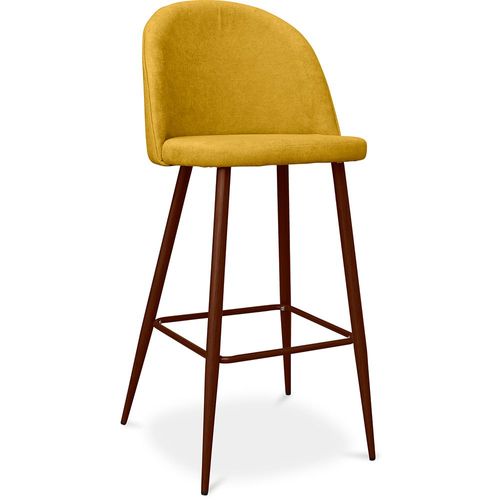 Tabouret Rembourré En Tissu - Design Scandinave - 73cm - Bennett Jaune