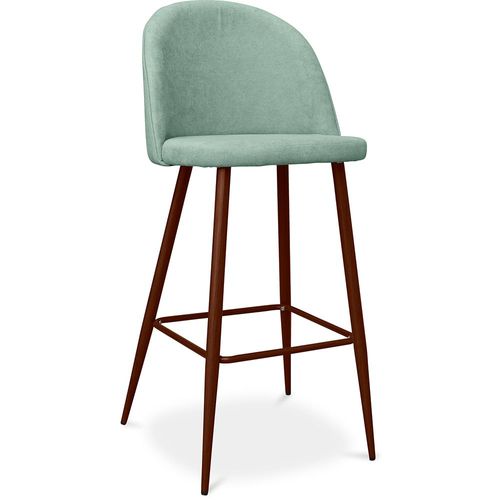 Tabouret Rembourré En Tissu - Design Scandinave - 73cm - Bennett Bleu Pastel