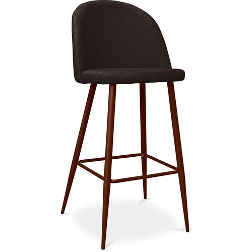 Tabouret Rembourré En Tissu - Design Scandinave - 73cm - Bennett Marron Foncé