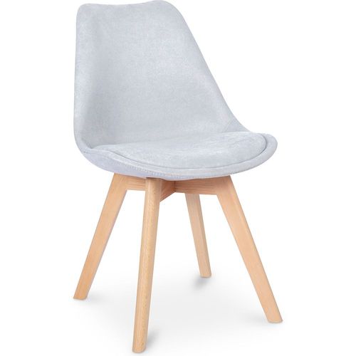 Chaise De Salle À Manger Scandinave Rembourrée Gris Clair