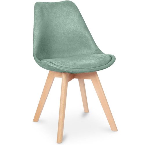 Chaise De Salle À Manger Scandinave Rembourrée Bleu Pastel