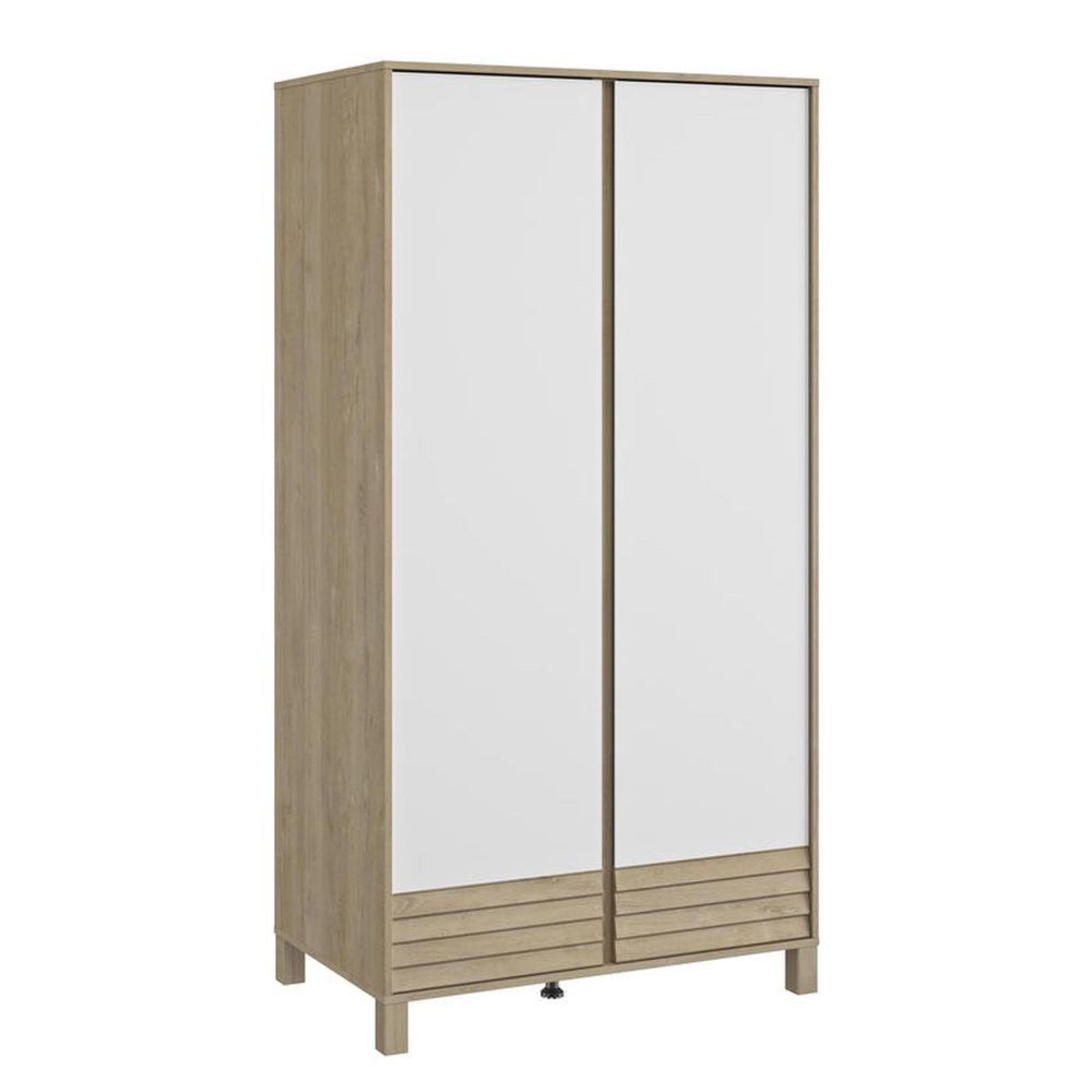 Armoire 2 Portes Achille Chêne Blond Et Blanc - Galipette