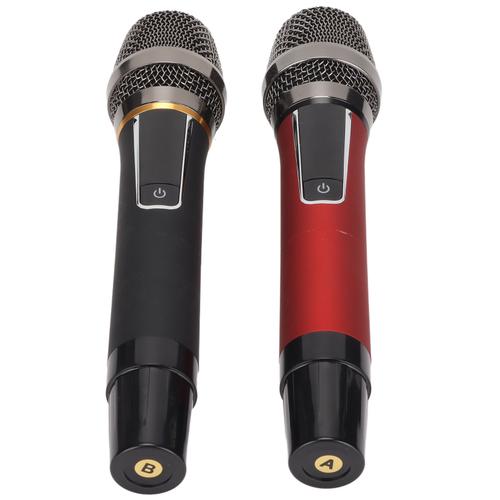Microphone sans fil multifonction UHF, double micro portable avec récepteur USB pour karaoké à domicile