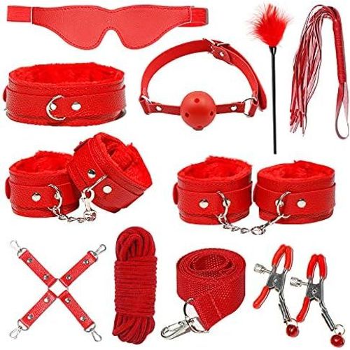 Kal-Kit De Bondage Sexy,Set De Bondage B-D-S-M,Jouets Sexuels Pour Couple Adultes,Accessoires Sexuels-Liens De Bondage-Anal Plug-Sm Retenue Poignet-Menottes-Masque Yeux-Sexuels Corps Toy