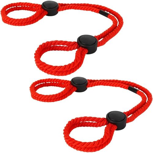 Kal-Menottes Sex Lit, 2pcs Corde Bondage, Kit Bondage De Menottes Réglables, Sex Restraints Für Handgelenke Und Knöchel, Sex Bondage Pour Adulte Paare (Rouge)