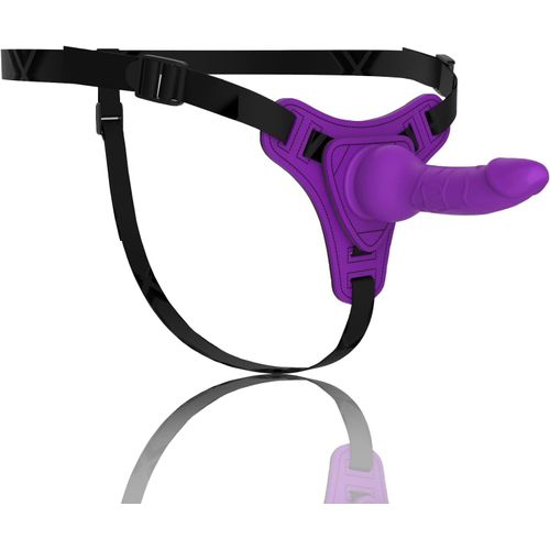 Kal-Gode \U200b\U200bà Sangle Avec String, Jouet Sexuel En Silicone De 15 Cm, Gode Anal Réaliste, Réplique De Pénis, Plug Anal, Massage De La Prostate, Couple Cosplay Lesbien (Violet, 15cm)