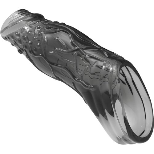 Kal-Manchon Pénien En Silicone Texturé Avec Anneau, Manchon Ultra Doux Et Transparent, Étanche, Jouet Sexuel Pour Couples, Agrandissement Du Pénis Et Stimulation Du Point G (Transparent Black)