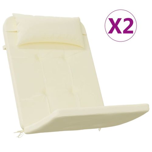 Coussins De Chaise Adirondack Lot De 2 Crème Tissu Oxford