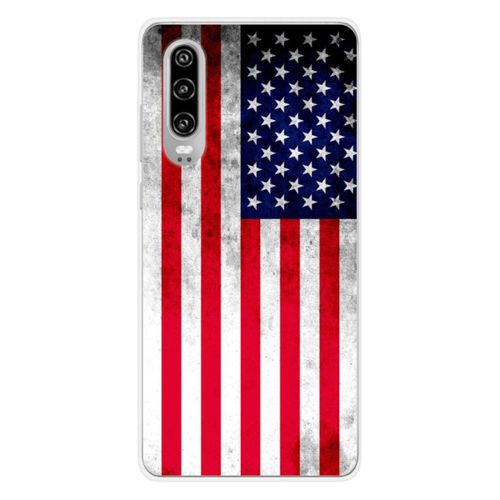 Coque En Silicone - Compatible Huawei P30 - Design Drapeau Usa