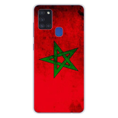 Coque En Silicone - Compatible Samsung Galaxy A21s - Design Drapeau Maroc