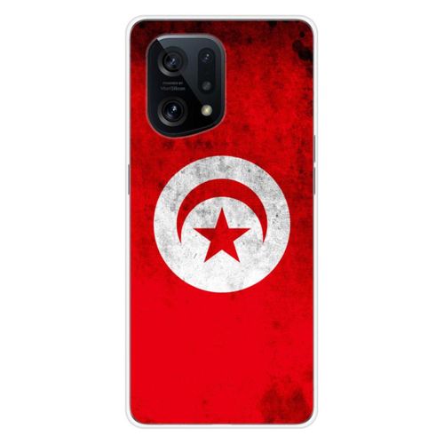 Coque En Silicone - Compatible Oppo Find X5 - Design Drapeau Tunisie