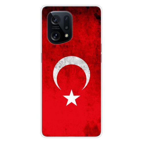 Coque En Silicone - Compatible Oppo Find X5 - Design Drapeau Turquie