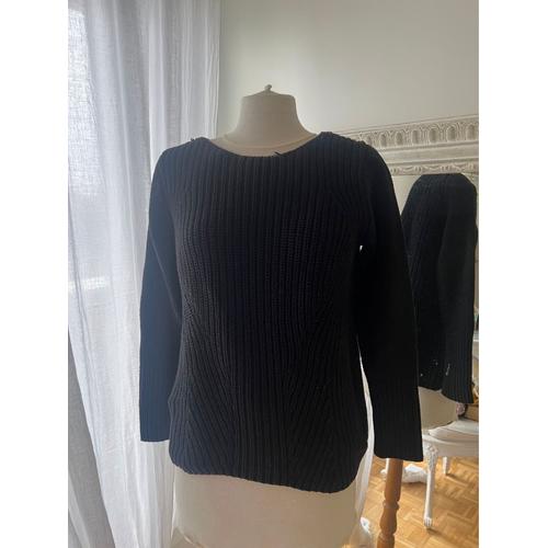 Pull En Maille Col V Dans Le Dos Noir Zara / Black V-Neck Knit Sweater In The Back