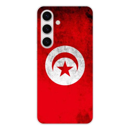 Coque En Silicone - Compatible Samsung Galaxy S24, Samsung Galaxy S25 - Design Drapeau Tunisie