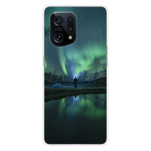 Coque En Silicone - Compatible Oppo Find X5 - Design Aurores Boreales