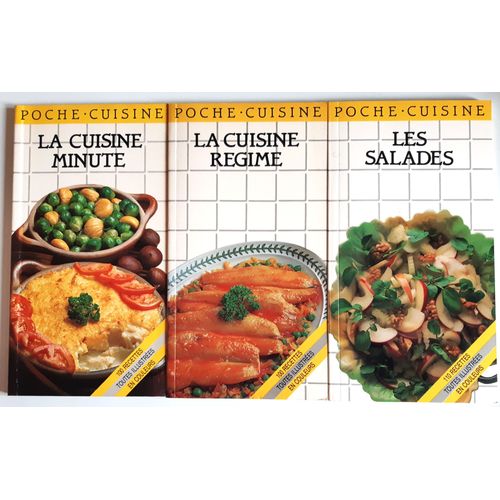 Lot De 3 Lirets "Poche Cuisine" : La Cuisine Régime , La Cuisine Minute Et Les Salades.
