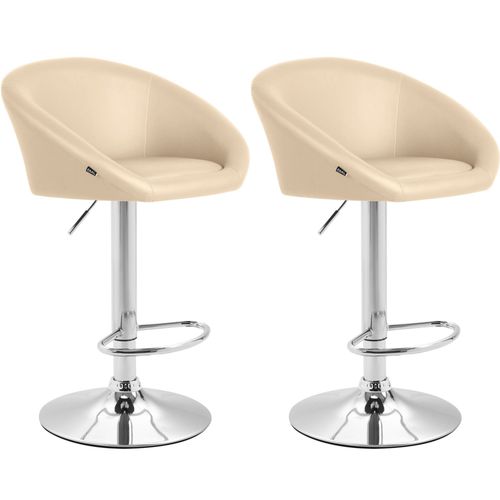 Lot De 2 Tabourets De Bar Miami V2 Similicuir Crème