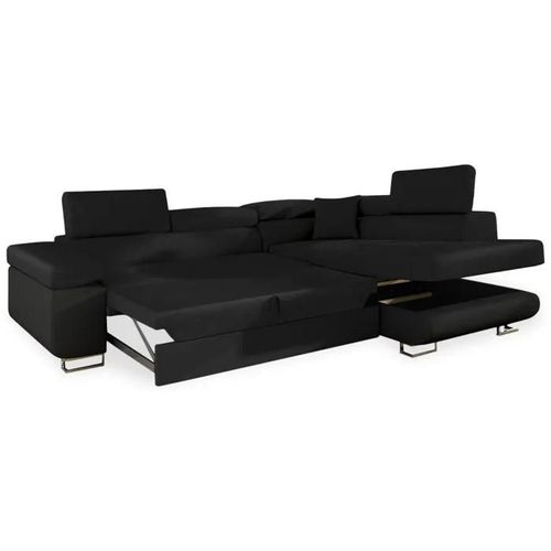 Canapé Convertible D'angle Droit 'toms' 275cm Noir