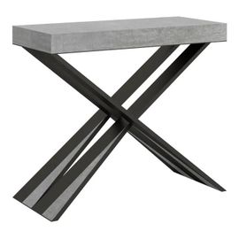 Console Extensible 90x40/196 Cm Diago Small Ciment Cadre Anthracite