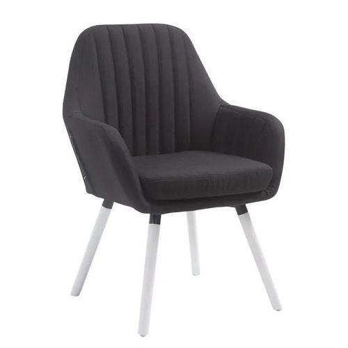 Chaise De Salle À Manger Retro Florian - Clp - Tissu - Noir - Blanc - Avec Accoudoirs