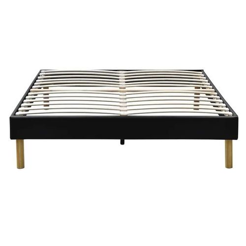 Sommier Tapissier Noir + Pieds En 20 Cm Pour Matelas En 140x190 - Gregory