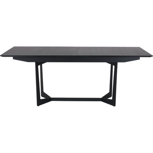 Table À Manger Extensible Tokyo - Rectangulaire - 6 À 10 Couverts - Mdf Et Métal - Noir