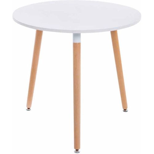 Table Retro Ansgar Avec 3 Pieds Blanc /Nature
