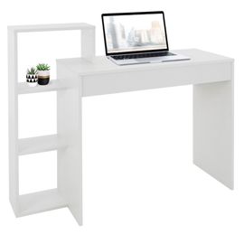 Bureau Avec Étagère Bureau D'ordinateur Blanc Ml-Design