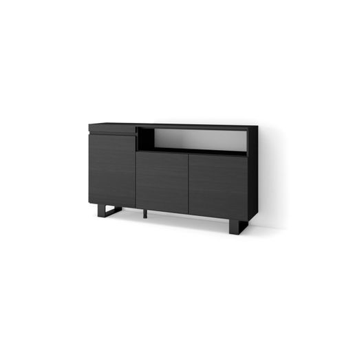 Buffet Salon Et Cuisine, 150x87x35cm, 3 Portes, Design Industriel