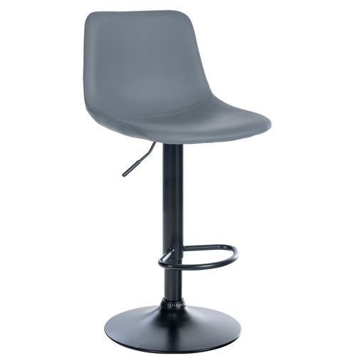 Tabouret De Bar Divo En Similicuir Pied Trompette En Métal Gris/Noir