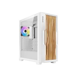 Boitier PC Moyen Tour E-ATX Azza Guardian Wood RGB avec panneau vitré - Blanc/Marron