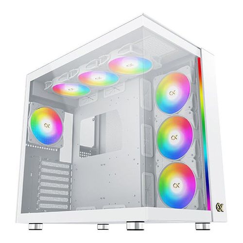 Boitier PC Moyen Tour E-ATX Xigmatek Aqua Ultra Air -C RGB avec panneaux vitrés - Blanc