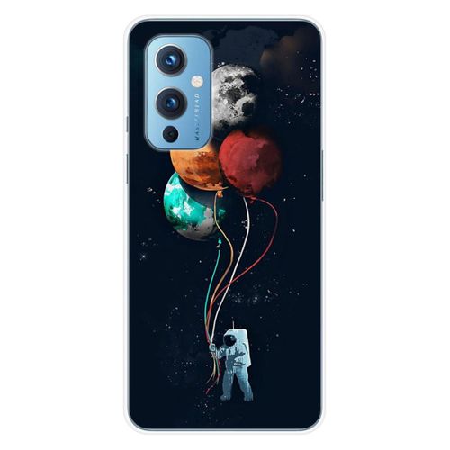 Coque En Silicone - Compatible Oneplus 9 - Design Cosmonaute Aux Ballons