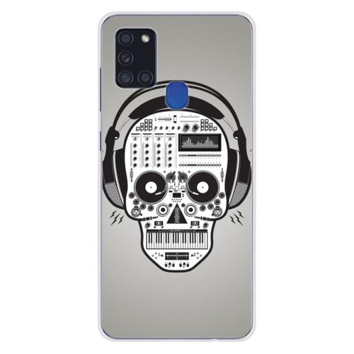 Coque En Silicone - Compatible Samsung Galaxy A21s - Design Skull Music