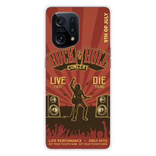 Coque En Silicone - Compatible Oppo Find X5 - Design Rock And Roll