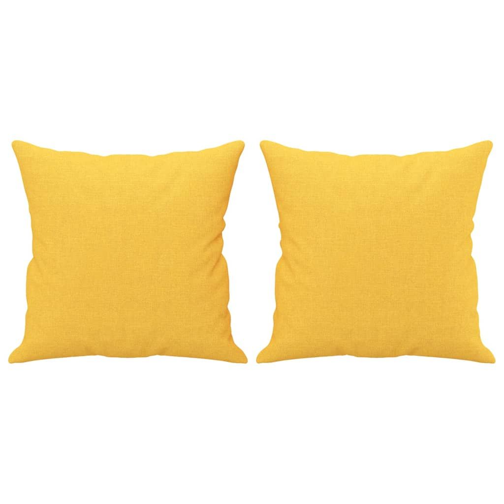 Coussins Décoratifs 2 Pcs Jaune Clair 40x40 Cm Tissu