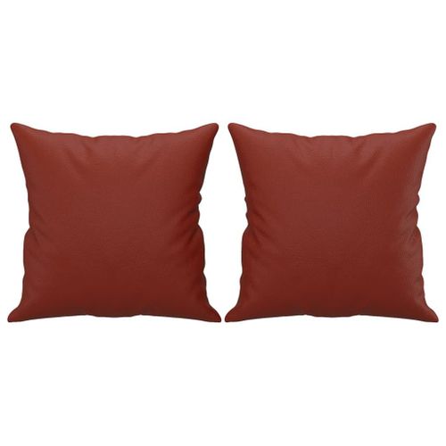 Coussins Décoratifs 2 Pcs Rouge Bordeaux 40x40 Cm Similicuir