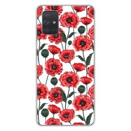 Coque En Silicone - Compatible Samsung Galaxy A71 - Design Fleurs De Pavot