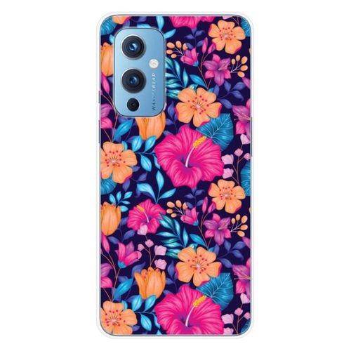 Coque En Silicone - Compatible Oneplus 9 - Design Fleurs Exotiques