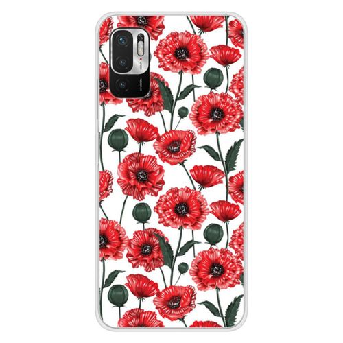 Coque En Silicone - Compatible Xiaomi Redmi Note 10, Xiaomi Redmi Note 10s - Design Fleurs De Pavot