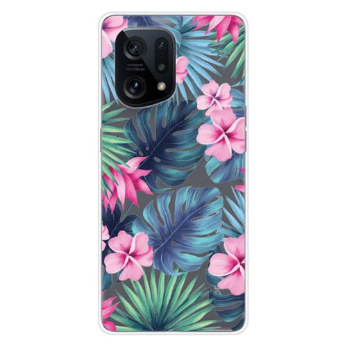 Coque En Silicone - Compatible Oppo Find X5 - Design Tropical Aquarelle