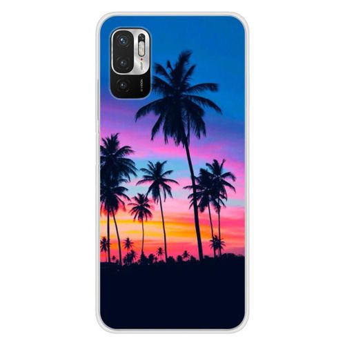 Coque En Silicone - Compatible Xiaomi Redmi Note 10, Xiaomi Redmi Note 10s - Design Palmiers Colores