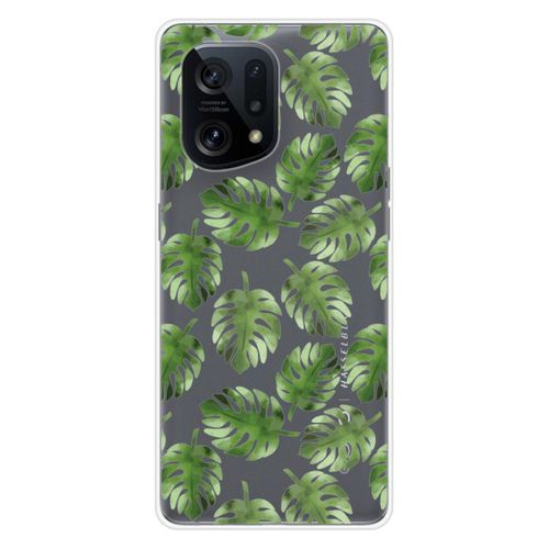 Coque En Silicone - Compatible Oppo Find X5 - Design Feuilles De Monstera