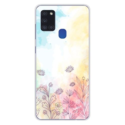 Coque En Silicone - Compatible Samsung Galaxy A21s - Design Watercolor Flowers