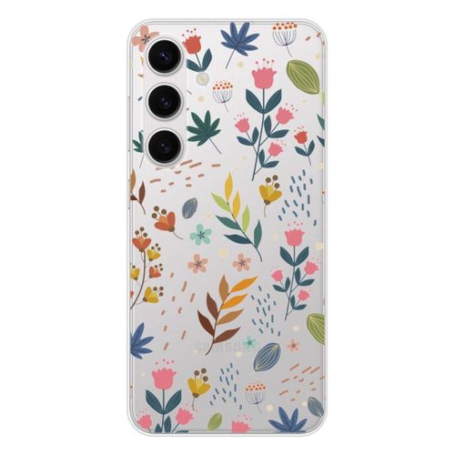 Coque En Silicone - Compatible Samsung Galaxy S24, Samsung Galaxy S25 - Design Fleurs Colorees