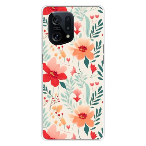 Coque En Silicone - Compatible Oppo Find X5 - Design Flower Wall