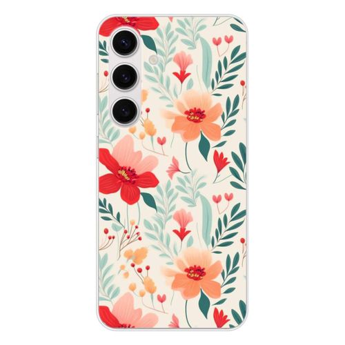 Coque En Silicone - Compatible Samsung Galaxy S24, Samsung Galaxy S25 - Design Flower Wall