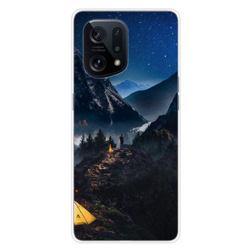 Coque En Silicone - Compatible Oppo Find X5 - Design Seul En Montagne