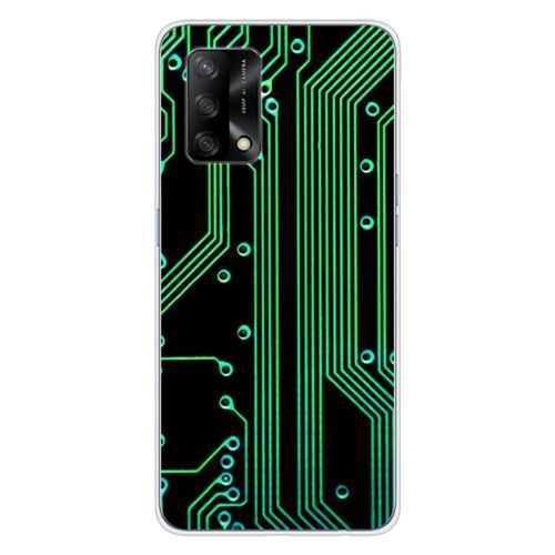 Coque En Silicone - Compatible Oppo A74 4g - Design Texture Circuit Geek