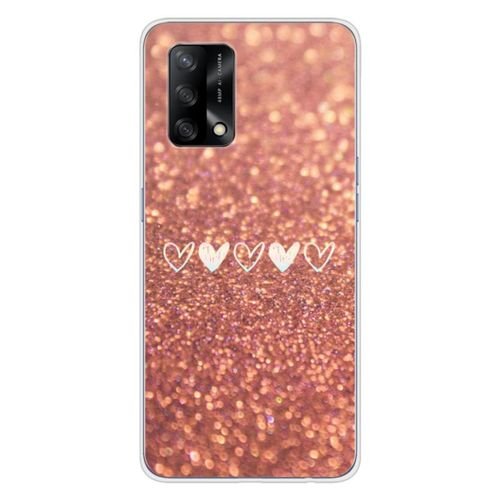 Coque En Silicone - Compatible Oppo A74 4g - Design Paillettes Coeur
